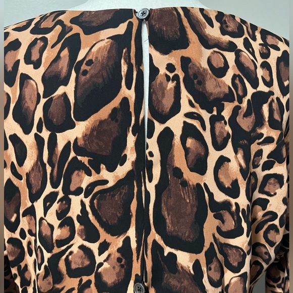 Babaton Samson Long Sleeve Chestnut Black Animal Print Dress - Picture 12 of 16